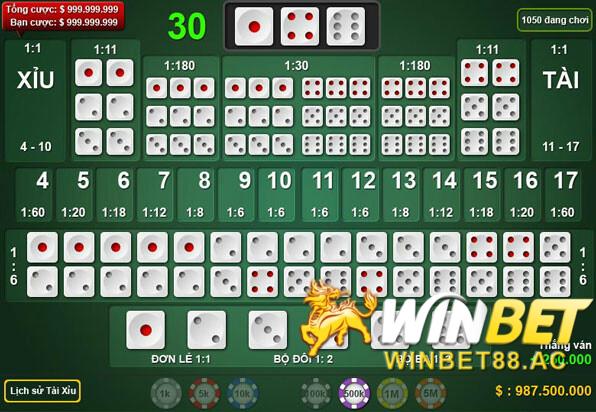 Tài xỉu Winbet vô cùng đẳng cấp